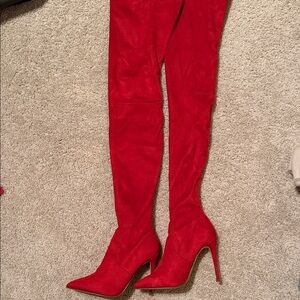 Steve Madden Vibrant Red Over-the-Knee Boots